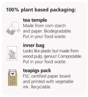 100% plant based packaging - graphic on packs